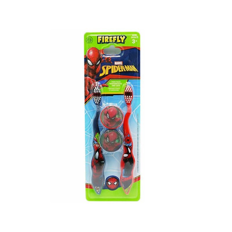 ΟΔΟΝΤΟΒΟΥΡΤΣΕΣ 2ΤΕΜ SPIDERMAN ΜΕ ΚΑΠΑΚΙΑ 3+ FIREFLY