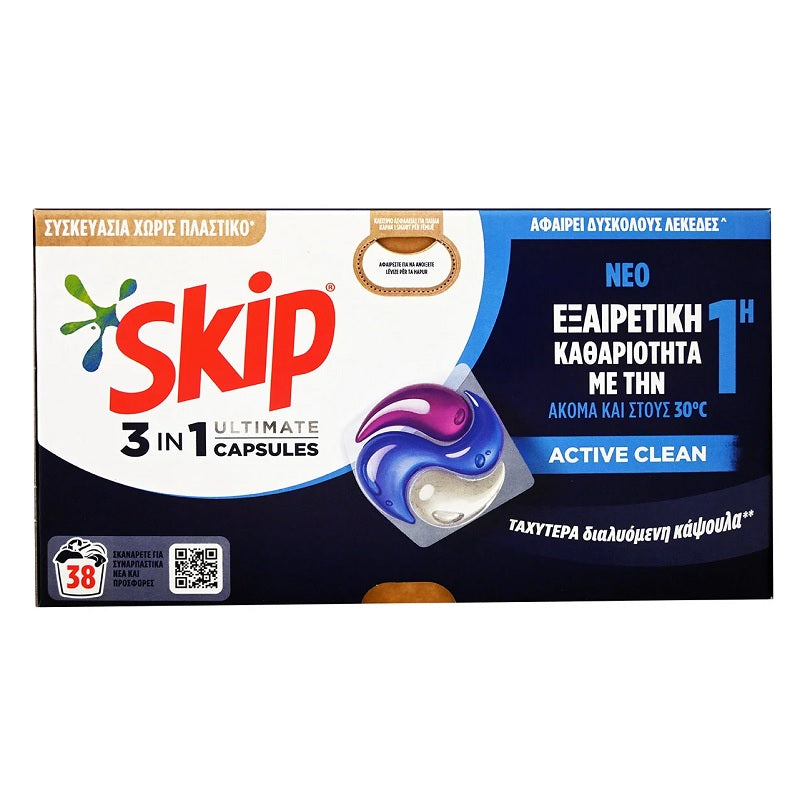 SKIP 3in1 ACTIVE CLEAN 38 ΚΑΨΟΥΛΕΣ 801.8gr