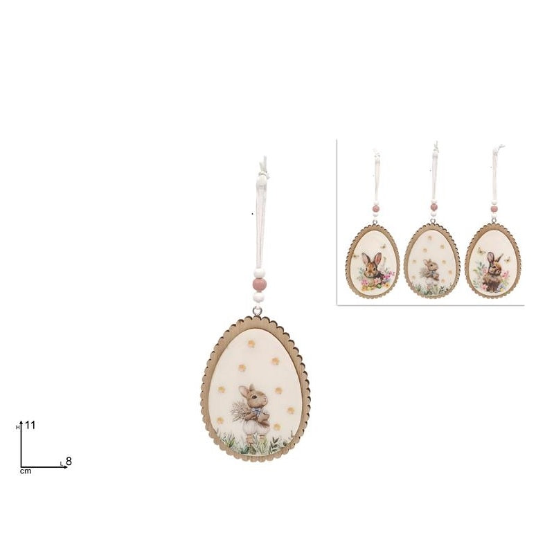 ΑΥΓΟ ΞΥΛΙΝΟ ΜΕ ΚΟΥΝΕΛΙ 11x8εκ ΚΡΕΜΑΣΤΟ