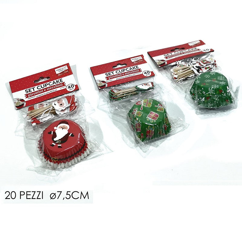 ΦΟΡΜΑΚΙΑ ΧΑΡΤΙΝΑ 7.5εκ 20ΤΕΜ ΜΕ 20 ΣΤΙΚ XMAS