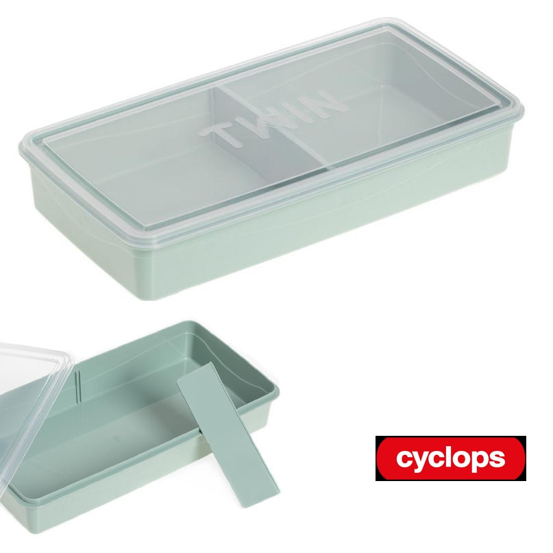 ΦΑΓΗΤΟΔΟΧΕΙΟ TWIN ΟΡΘΟΓΩΝΙΟ 2 ΘΕΣΕΩΝ 0.6lt & 0.6lt