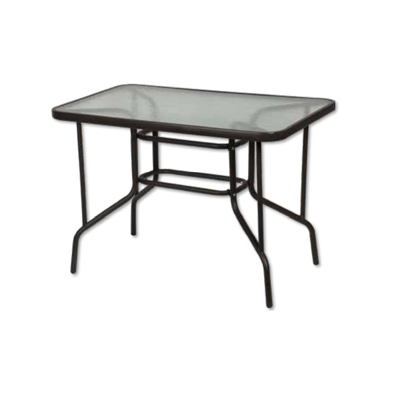 ΤΡΑΠΕΖΙ 100x65εκ ΚΑΦΕ ΜΕΤΑΛΛΙΚΟ ΜΕ ΓΥΑΛΙ