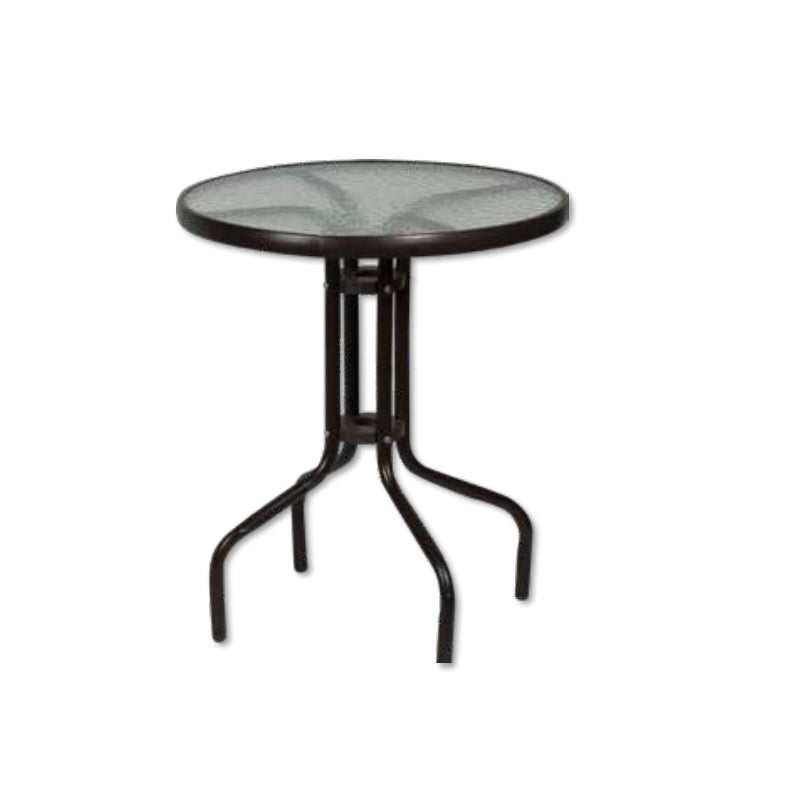 ΤΡΑΠΕΖΙ Φ80 ΚΑΦΕ ΜΕΤΑΛΛΙΚΟ ΜΕ ΓΥΑΛΙ