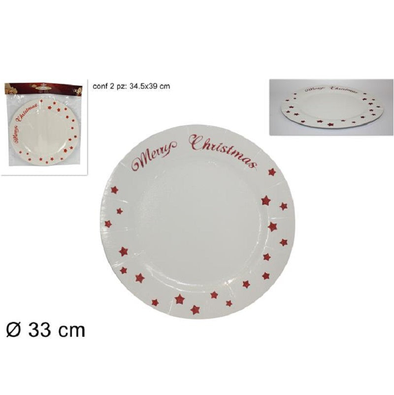ΠΙΑΤΕΛΑ ΧΑΡΤΙΝΗ XMAS 33cm 2ΤΕΜ