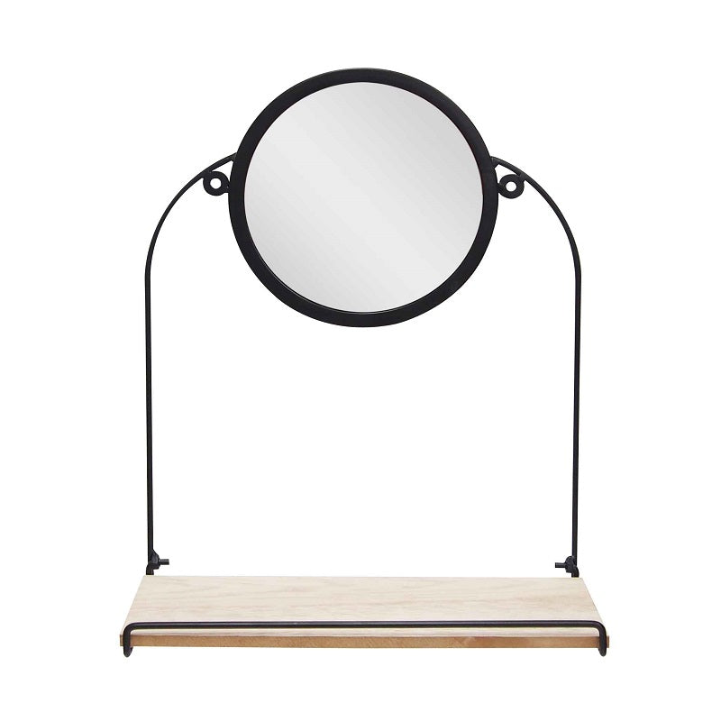 ΡΑΦΙ ΞΥΛΙΝΟ ΜΕ ΚΑΘΡΕΠΤΗ ΜΕΤΑΛΛΙΚΟ 30x12x38cm