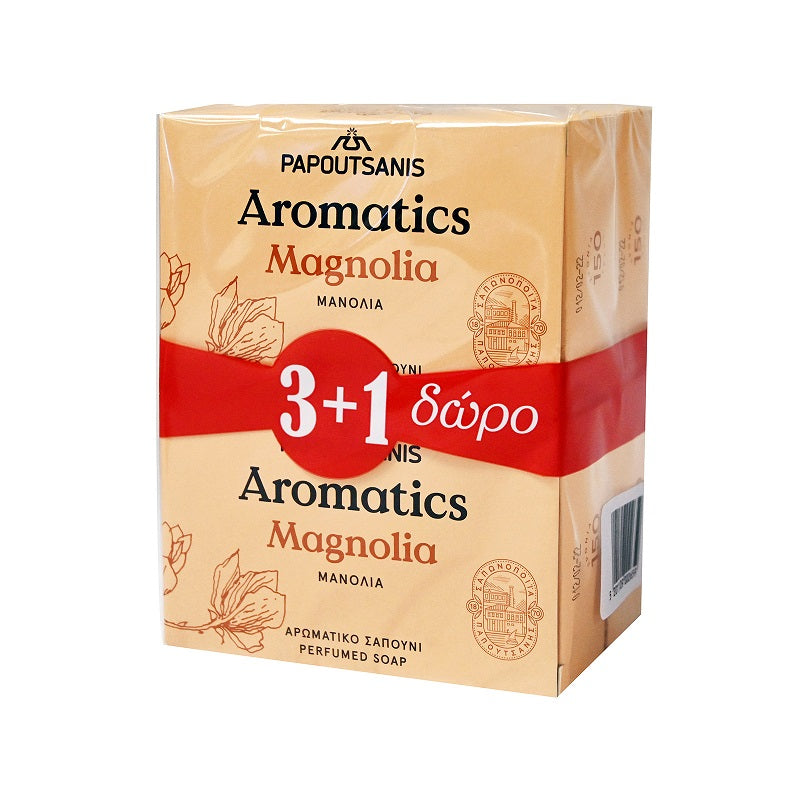 ΠΑΠΟΥΤΣΑΝΗΣ ΣΑΠΟΥΝΙ MAGNOLIA 100gr 3+1τεμ ΔΩΡΟ