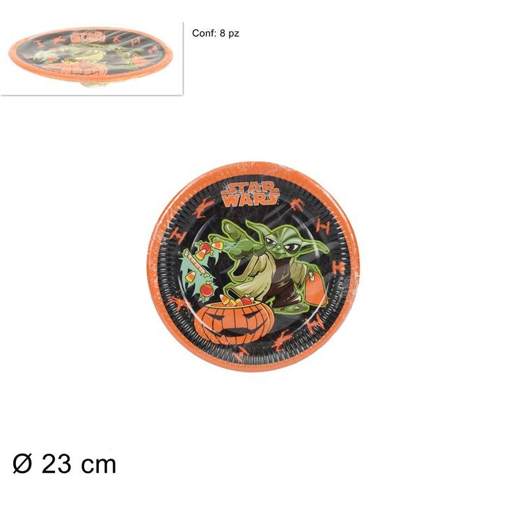 ΠΙΑΤΑ ΧΑΡΤΙΝΑ 23cm 8ΤΕΜ STAR WARS HALLOWEEN