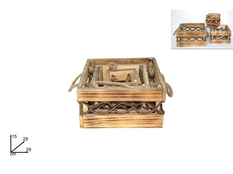 ΚΑΛΑΘΙ ΞΥΛΙΝΟ ΚΑΦΕ ΜΕ ΛΑΒΕΣ ΣΧΟΙΝΙ 29x29x15cm