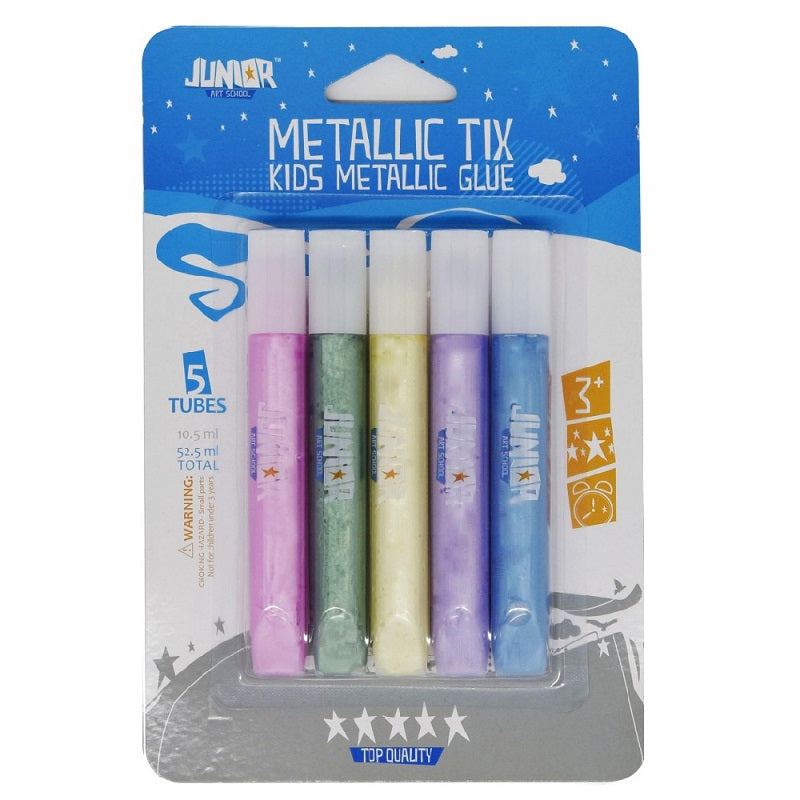ΚΟΛΛΑ ΥΓΡΗ ΜΕTALLIC PASTEL 5ΤΕΜx10.5ml JUNIOR