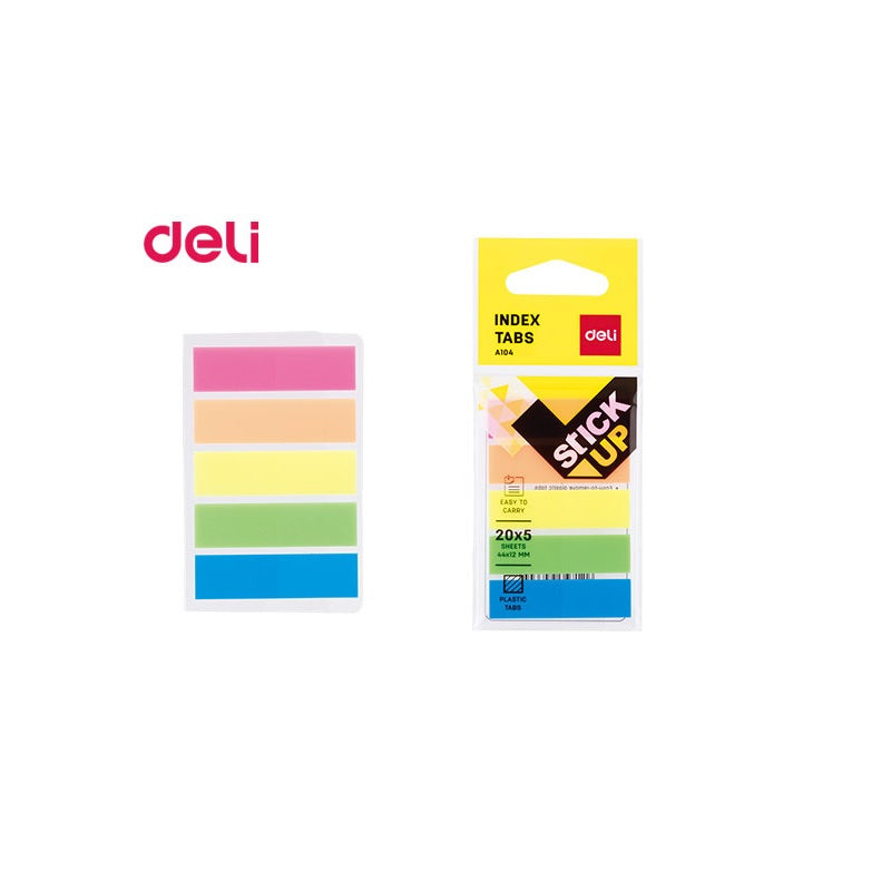 ΣΕΛΙΔΟΔΕΙΚΤΕΣ ΑΥΤΟΚΟΛΛΗΤΟΙ ΧΡΩΜΑΤΙΣΤΟΙ 44x12mm DELI 100ΤΕΜ