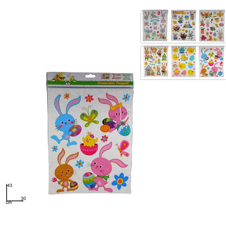 ΑΥΤΟΚΟΛΛΗΤΑ ΠΑΣΧΑΛΙΝΑ 43x30cm ΠΟΛΥΧΡΩΜΑ