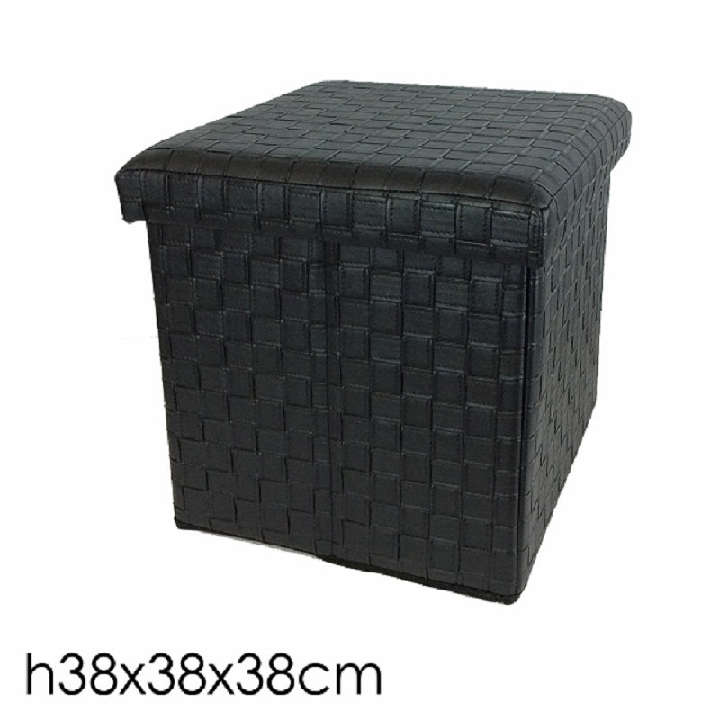 ΣΚΑΜΠΟ ΤΕΤΡΑΓΩΝΟ 38x38x38cm ΜΑΥΡΟ ΔΕΡΜΑ ΜΕ ΑΠΟΘΗΚΕΥΤΙΚΟ ΧΩΡΟ