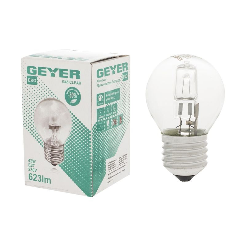 ΛΑΜΠΑ ΣΦΑΙΡΙΚΗ E27 42W ΑΛΟΓΟΝΟΥ GEYER