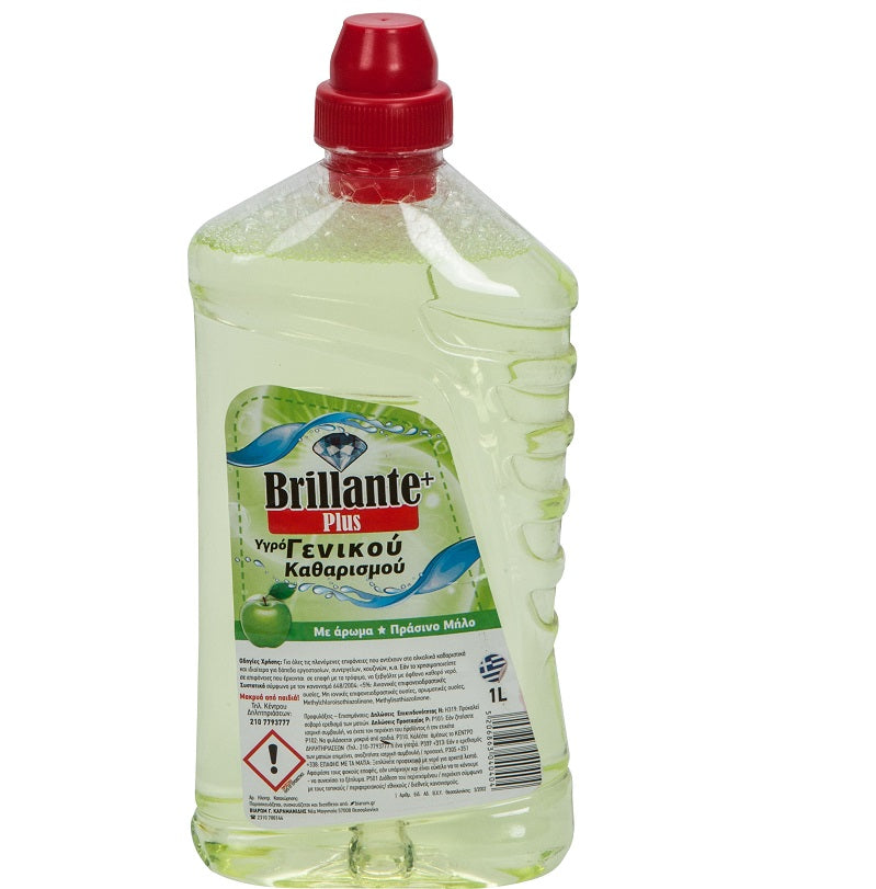 ΥΓΡΟ ΓΕΝΙΚΗΣ ΧΡΗΣΗΣ BRILLANTE 1lt ΠΡΑΣΙΝΟ ΜΗΛΟ