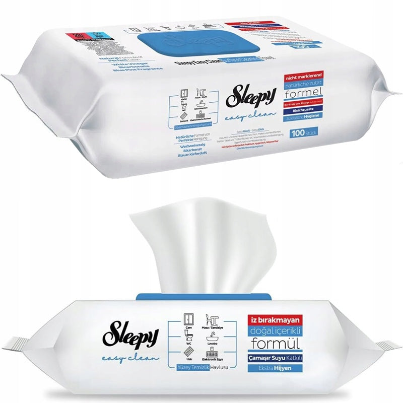 ΥΓΡΟΜΑΝΤΗΛΑ ΕΠΙΦΑΝΕΙΩΝ SLEEPY EASY CLEAN 100ΤΕΜ BLEACH