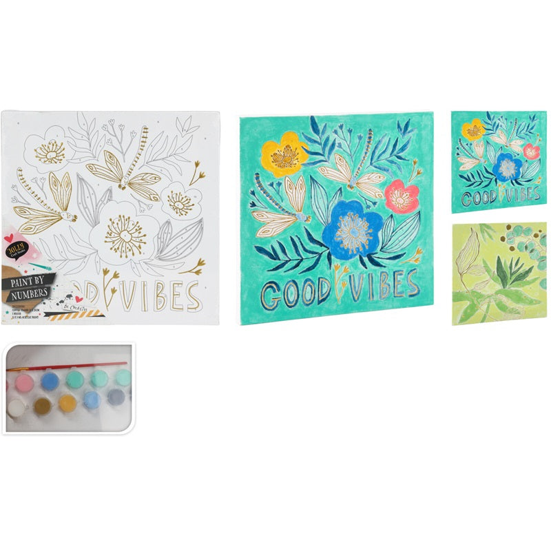 ΚΑΜΒΑΣ 25x25cm ΜΕ ΠΙΝΕΛΟ & 12 ΑΚΡΥΛΙΚΑ ΧΡΩΜΑΤΑ