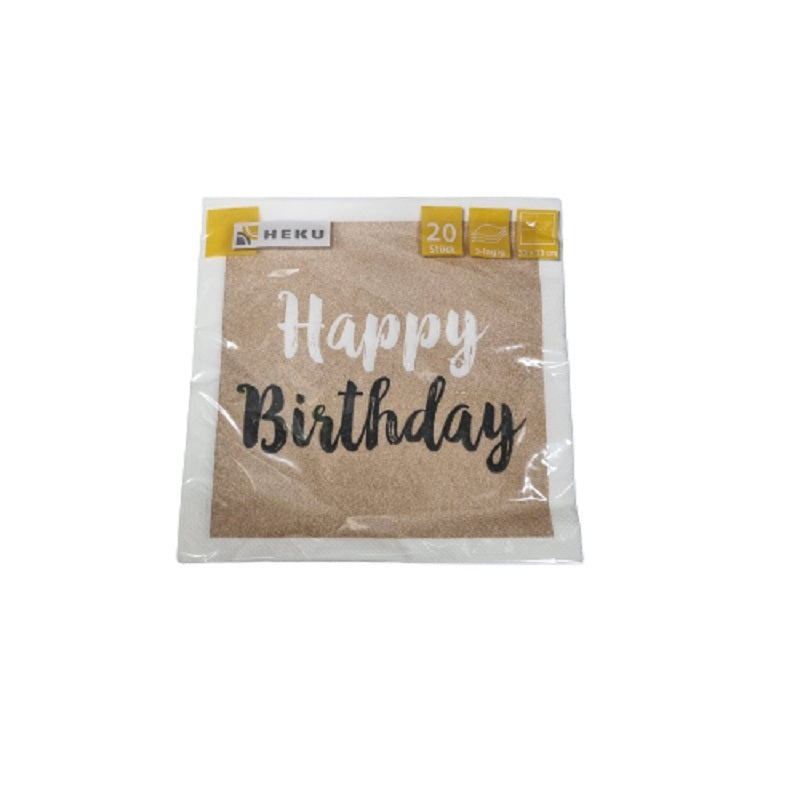 ΧΑΡΤΟΠΕΤΣΕΤΕΣ HAPPY BIRTHDAY NATURE 20ΤΕΜ 3Φ 33x33cm