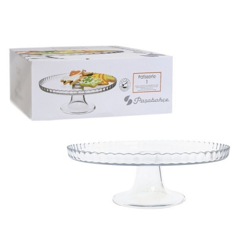 ΤΟΥΡΤΙΕΡΑ ΓΥΑΛΙΝΗ ΜΕ ΠΟΔΙ 28cm PASABAHCE