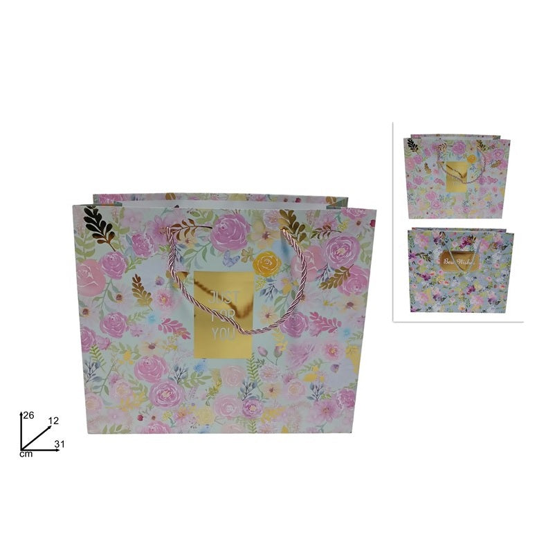 ΤΣΑΝΤΑ ΔΩΡΟΥ ΦΛΟΡΑΛ ΠΑΣΤΕΛ 31x26x12cm