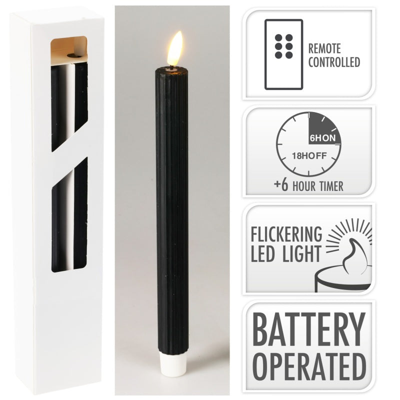 ΚΕΡΙ ΚΗΡΟΠΗΓΙΟΥ ΜΠΑΤΑΡΙΑΣ LED 25cm ΜΑΥΡΟ 2ΤΕΜ