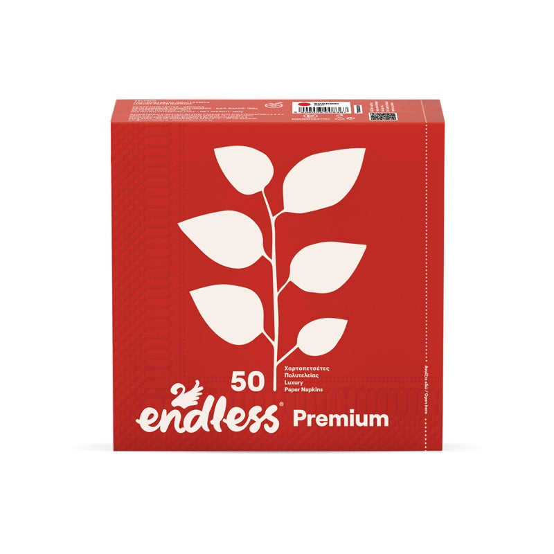 ΧΑΡΤΟΠΕΤΣΕΤΕΣ PREMIUM ΚΟΚΚΙΝΕΣ 33x33εκ 50ΤΕΜ ENDLESS