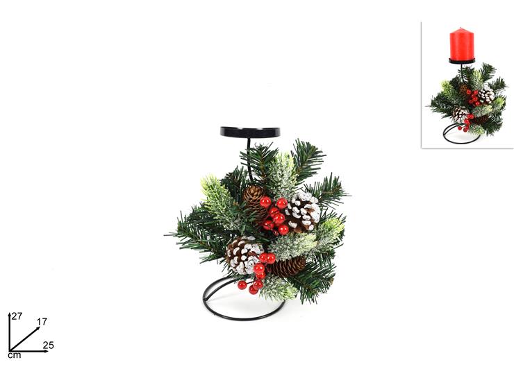 ΚΗΡΟΠΗΓΙΟ XMAS ΜΕ ΓΚΙ ΚΑΙ ΚΟΥΚΟΥΝΑΡΕΣ 27x25cm