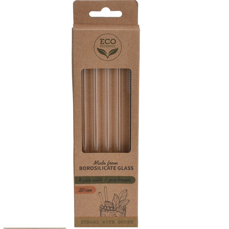 ΚΑΛΑΜΑΚΙΑ ΓΥΑΛΙΝΑ 4ΤΕΜ 20cm ΜΕ ΒΟΥΡΤΣΑΚΙ