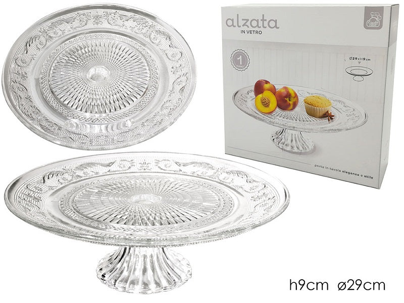 ΤΟΥΡΤΙΕΡΑ ΓΥΑΛΙΝΗ ΣΚΑΛΙΣΤΗ 29cm ΜΕ ΠΟΔΙ