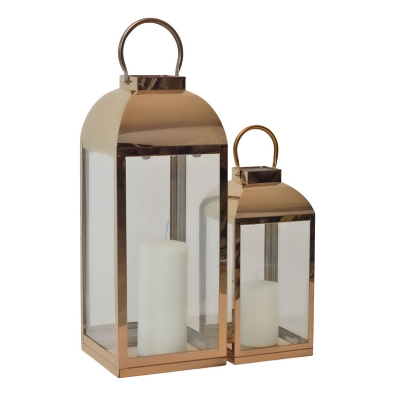 ΦΑΝΑΡΙ INOX 15.5x15.5x30εκ ΡΟΖ ΧΡΥΣΟ ANKOR