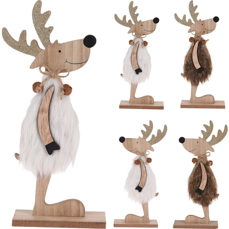 ΤΑΡΑΝΔΟΣ XMAS ΜΕ ΓΟΥΝΑ ΣΕ ΒΑΣΗ 30cm ΞΥΛΙΝΟ