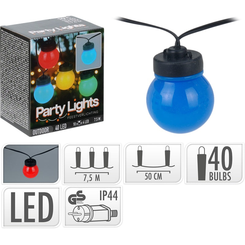 ΓΙΡΛΑΝΤΑ ΛΑΜΠΑΚΙΑ ΧΡΩΜΑΤΙΣΤΑ 10 BALLS 4 LED 50mm 7.5m