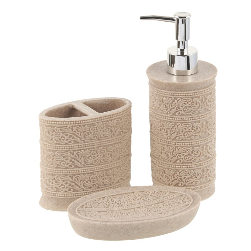 ΣΕΤ ΜΠΑΝΙΟΥ 3ΤΕΜ ΚΕΡΑΜΙΚΑ ΑΝΑΓΛΥΦΑ ΜΠΕΖ