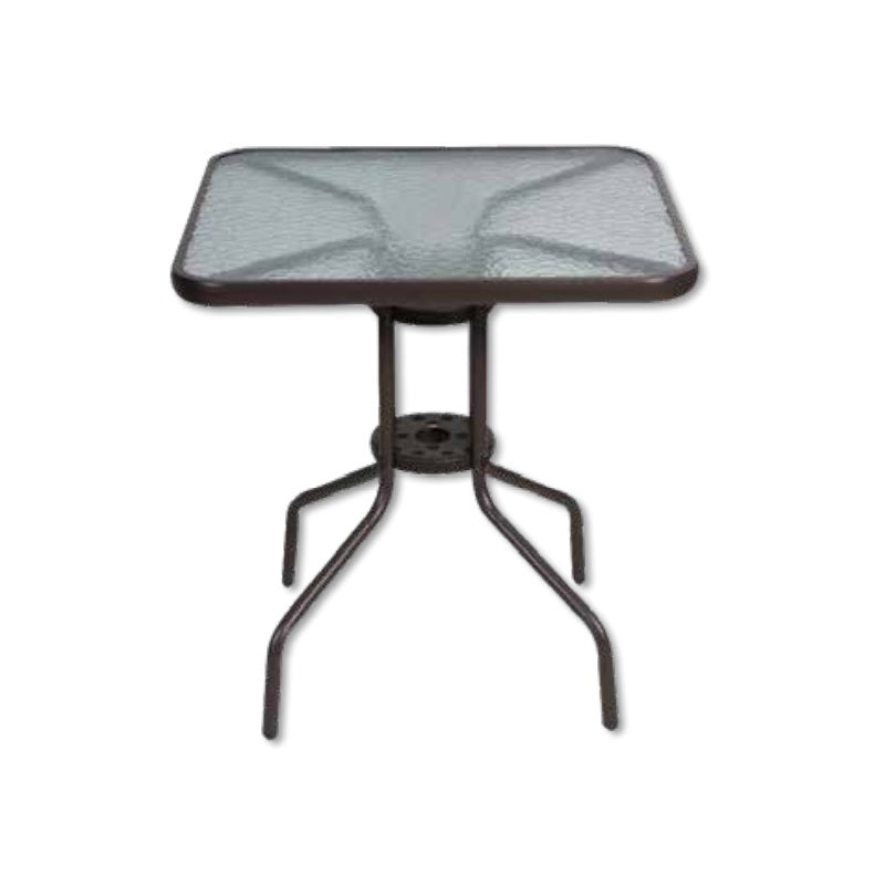 ΤΡΑΠΕΖΙ 70x70εκ ΚΑΦΕ ΜΕΤΑΛΛΙΚΟ ΜΕ ΓΥΑΛΙ