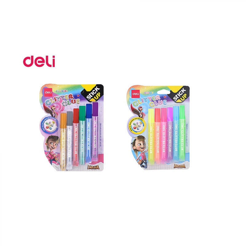 ΚΟΛΛΑ ΥΓΡΗ ΜΕ GLITTER 6ΤΕΜx12gr DELI