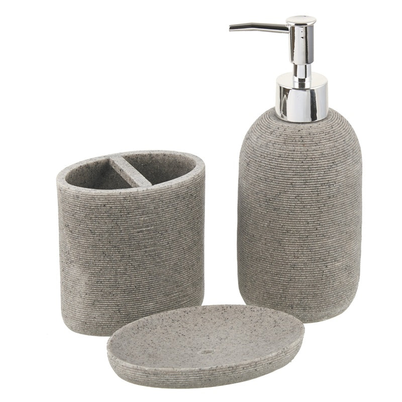 ΣΕΤ ΜΠΑΝΙΟΥ 3ΤΕΜ ΚΕΡΑΜΙΚΑ ΑΝΑΓΛΥΦΑ ΓΚΡΙ