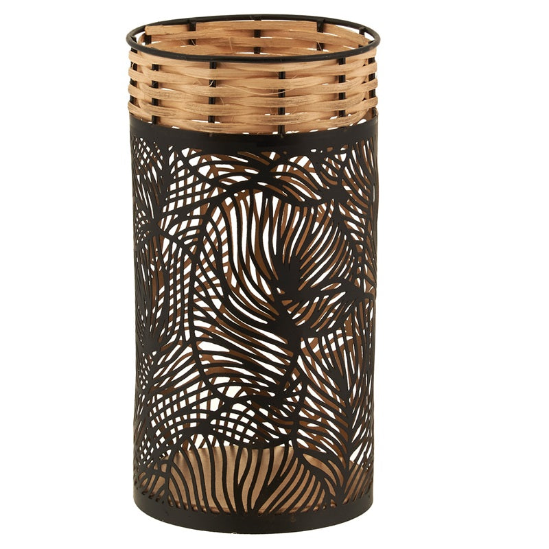 ΦΑΝΑΡΙ ΜΕΤΑΛΛΙΚΟ ΣΤΡΟΓΓΥΛΟ 25εκ ΜΑΥΡΟ ΧΡΥΣΟ ΜΕ ΜΠΑΜΠΟΥ