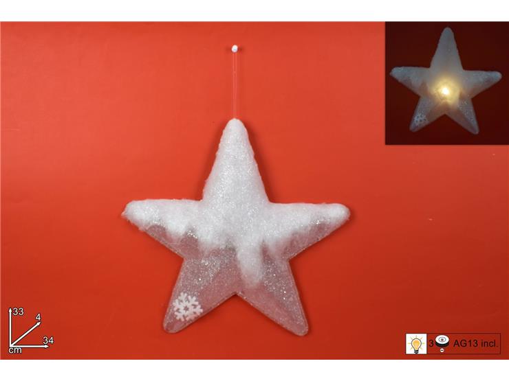 ΑΣΤΕΡΙ ΛΕΥΚΟ 34cm ΦΩΤΙΖΟΜΕΝΟ