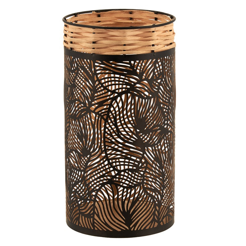 ΦΑΝΑΡΙ ΜΕΤΑΛΛΙΚΟ ΣΤΡΟΓΓΥΛΟ 29.5εκ ΜΑΥΡΟ ΧΡΥΣΟ ΜΕ ΜΠΑΜΠΟΥ