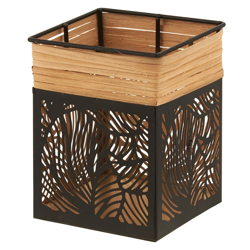 ΦΑΝΑΡΙ ΜΕΤΑΛΛΙΚΟ ΤΕΤΡΑΓΩΝΟ 14εκ ΜΑΥΡΟ ΧΡΥΣΟ ΜΕ ΜΠΑΜΠΟΥ