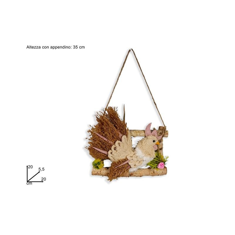 ΚΟΚΚΟΡΑΣ ΣΕ ΞΥΛΙΝΟ ΠΛΑΙΣΙΟ ΚΡΕΜΑΣΤΟ 20εκ