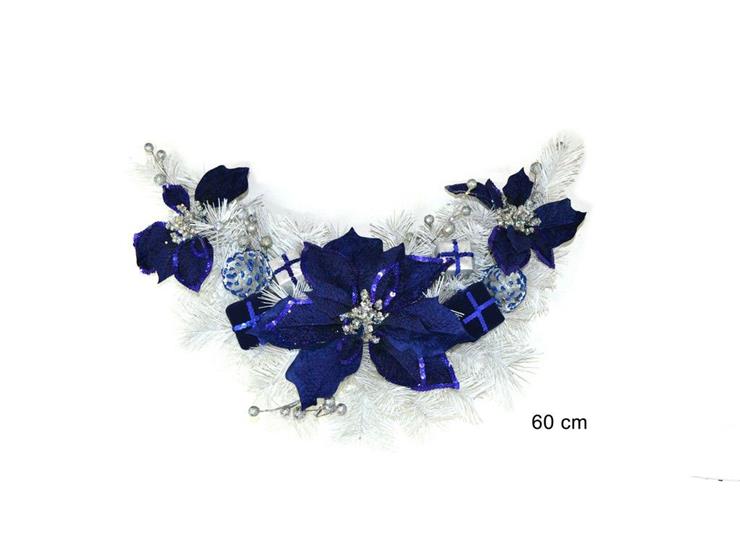 ΓΙΡΛΑΝΤΑ ΛΕΥΚΗ ΜΕ ΜΠΛΕ ΓΚΙ ΚΑΙ ΣΤΟΛΙΔΙΑ 60cm