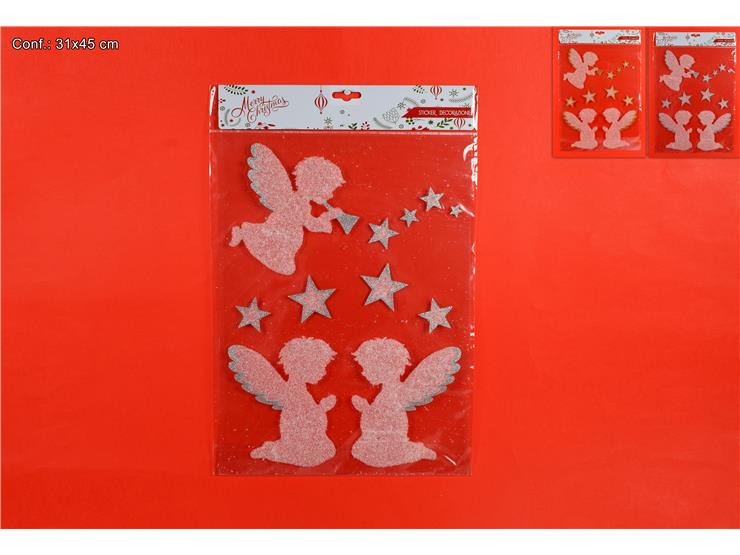 ΑΥΤΟΚΟΛΛΗΤΑ ΤΖΑΜΙΩΝ XMAS ΑΓΓΕΛΑΚΙΑ 31x45εκ