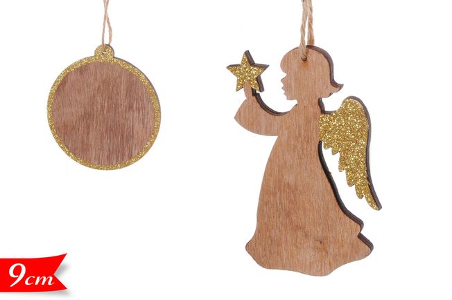 ΣΤΟΛΙΔΙ XMAS ΞΥΛΙΝΟ ΓΙΑ ΚΑΤΑΣΚΕΥΕΣ ΜΕ ΧΡΥΣΟ GLITTER 9εκ