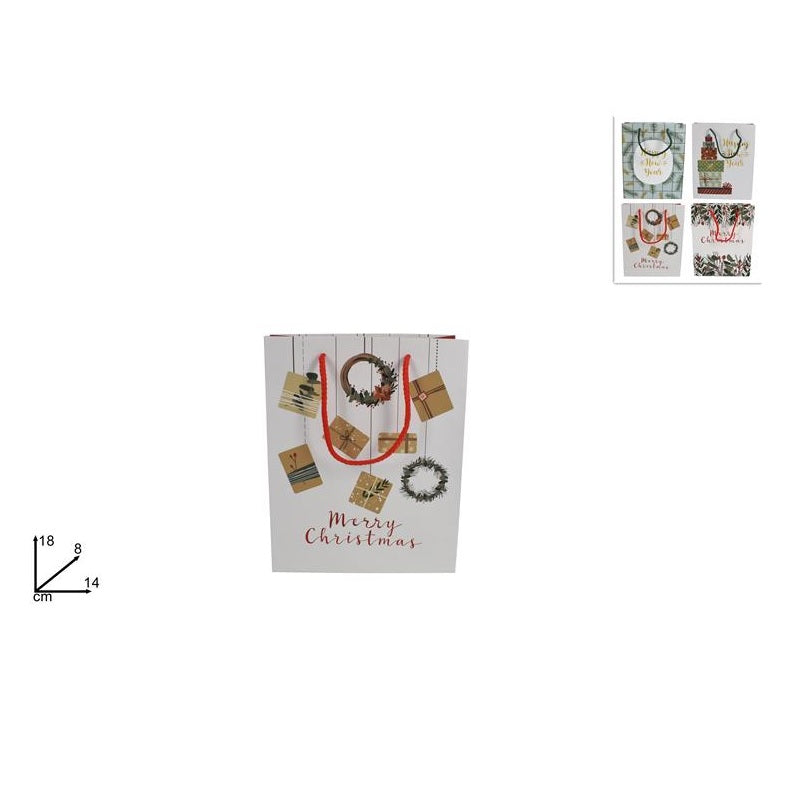 ΤΣΑΝΤΑ ΔΩΡΟΥ MERRY CHRISTMAS 18x14x8cm