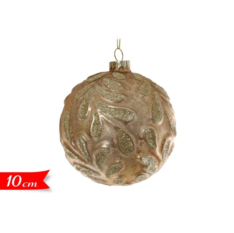 ΜΠΑΛΑ XMAS 10εκ ΓΥΑΛΙΝΗ GLITTER