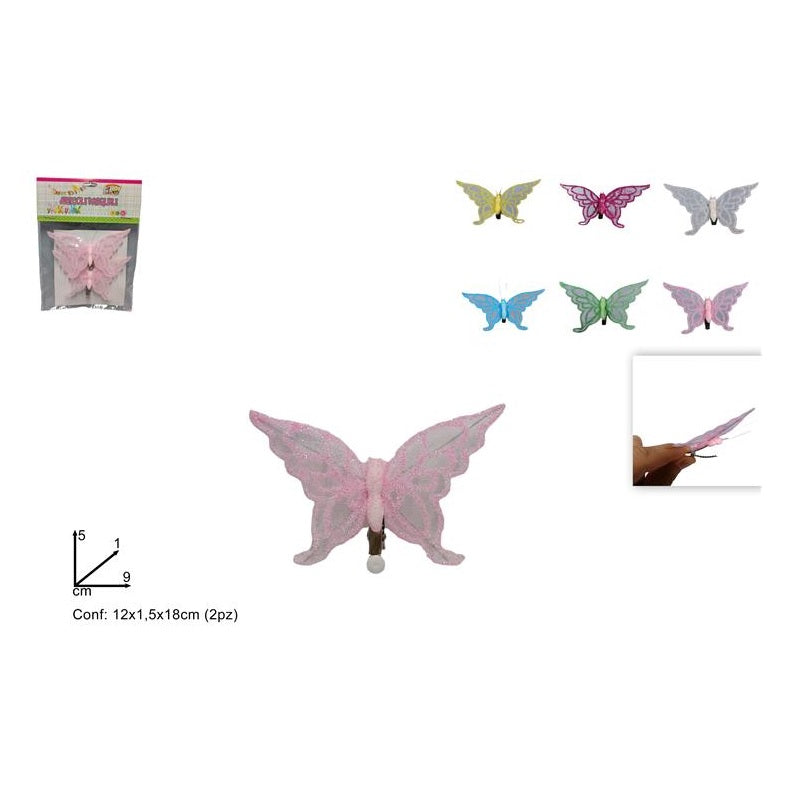 ΠΕΤΑΛΟΥΔΕΣ GLITTER 9cm 2ΤΕΜ ΜΕ ΜΑΝΤΑΛΑΚΙ