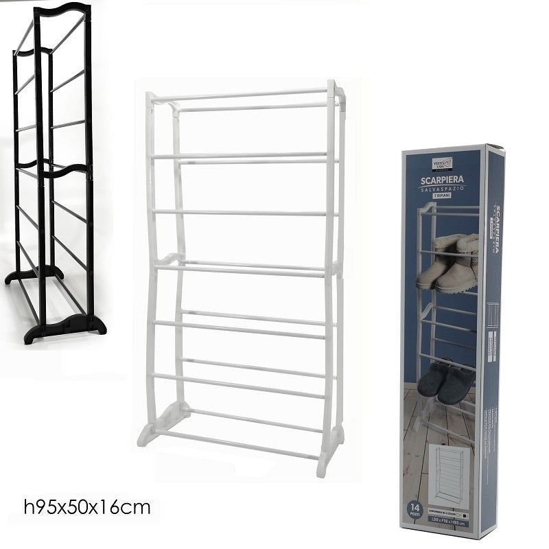 ΠΑΠΟΥΤΣΟΘΗΚΗ ΠΛΑΣΤΙΚΗ ΜΕ 7 ΡΑΦΙΑ 50x16x95cm VESTI CASA