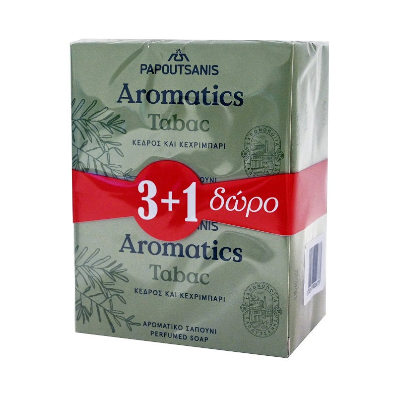ΠΑΠΟΥΤΣΑΝΗΣ ΣΑΠΟΥΝΙ TABAC 100gr 3+1τεμ ΔΩΡΟ