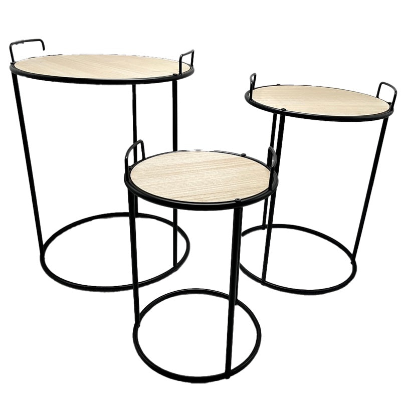 ΤΡΑΠΕΖΑΚΙ ΜΕΤΑΛΛΙΚΟ ΜΕ ΞΥΛΟ 38x46cm TNS