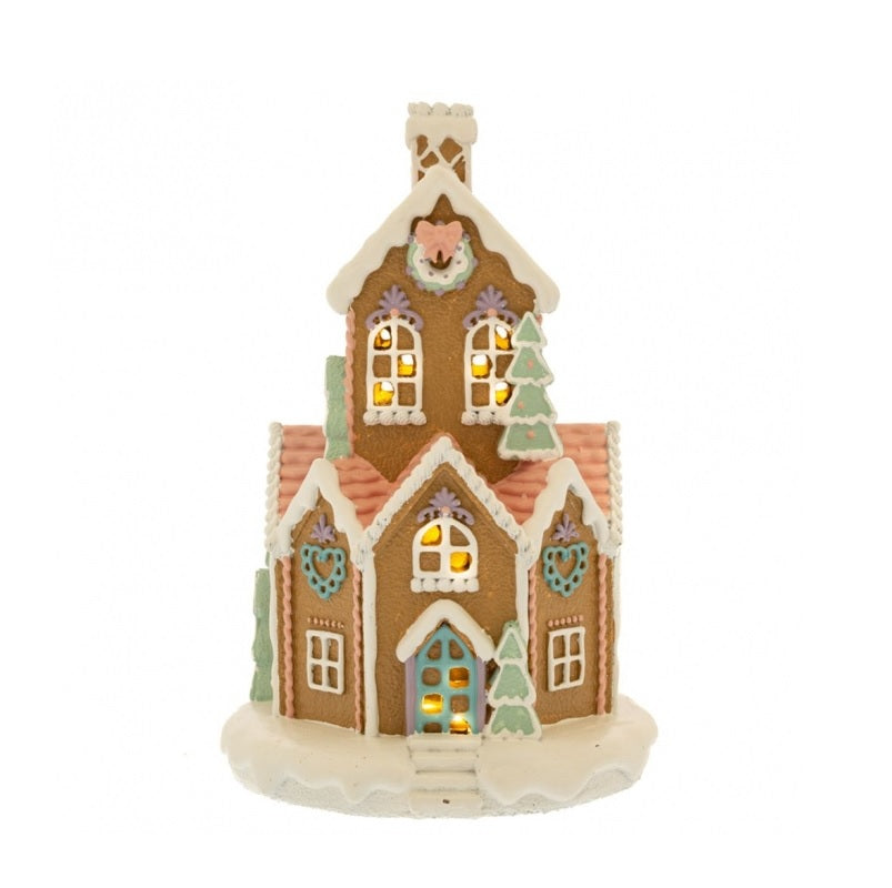 ΣΠΙΤΑΚΙ GINGERBREAD ΚΥΚΛΙΚΟ ΜΕ LED ΦΩΣ 14x14x23εκ